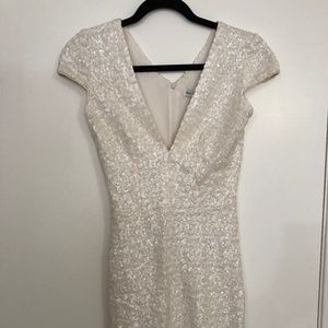 Dress the Population Zoe short sleeve dress white